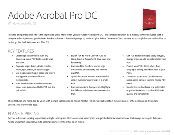 adobe acrobat pro mobile for mac